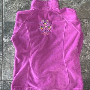 Columbia Embroidered Floral Fleece  Jacket L